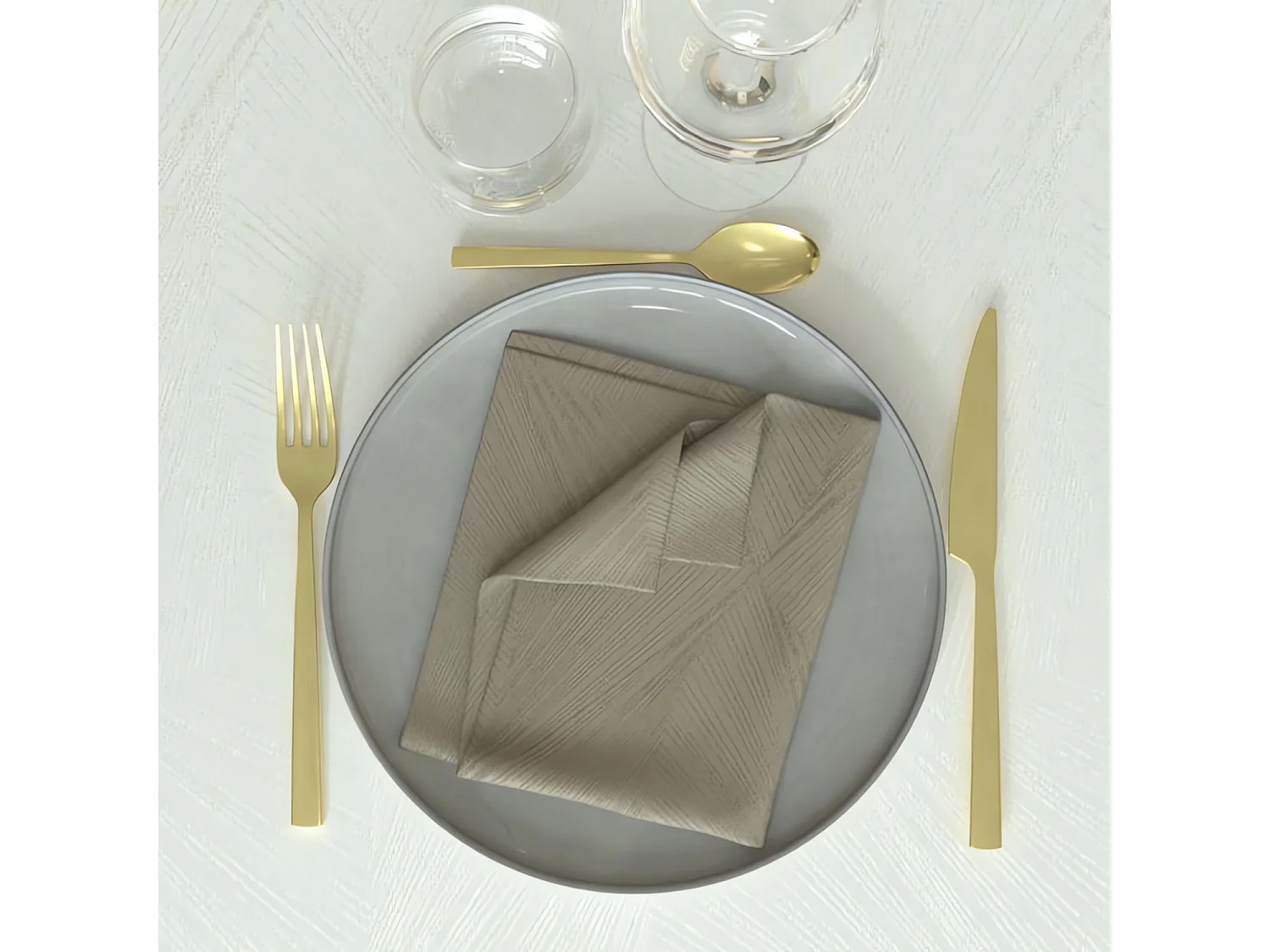 Set de 3 toallas 45x45 cm LUXURY champagne, by Soleil d'Ocre