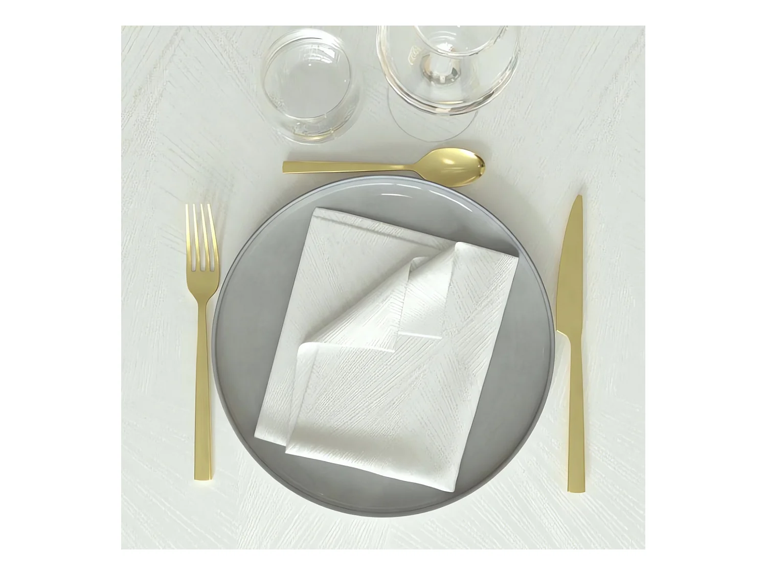 Lot de 3 serviettes 45x45 cm LUXURY blanc, par Soleil d'Ocre