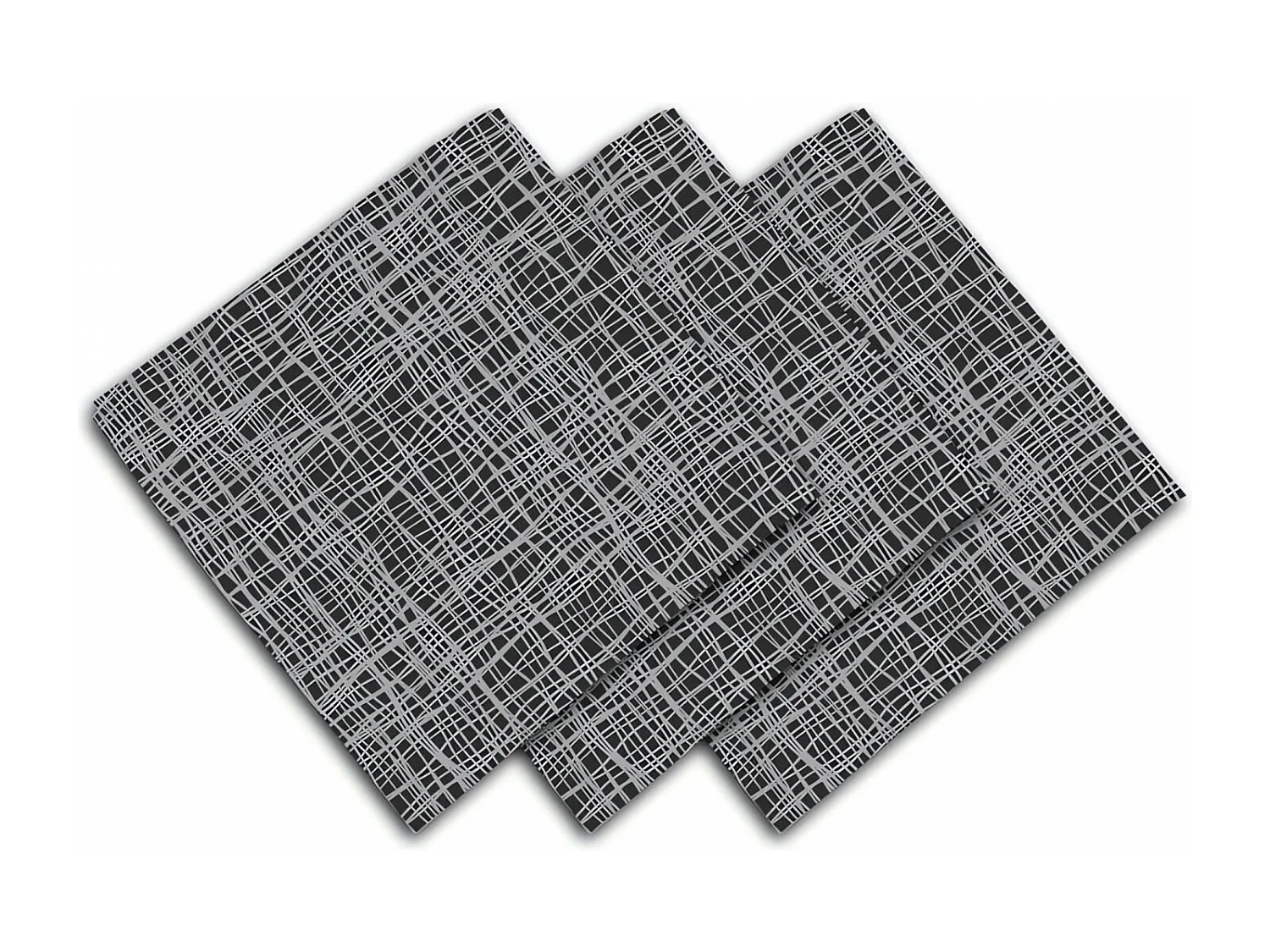 Set de 3 servilletas 45x45 cm GALAXY negro, de Soleil d'ocre