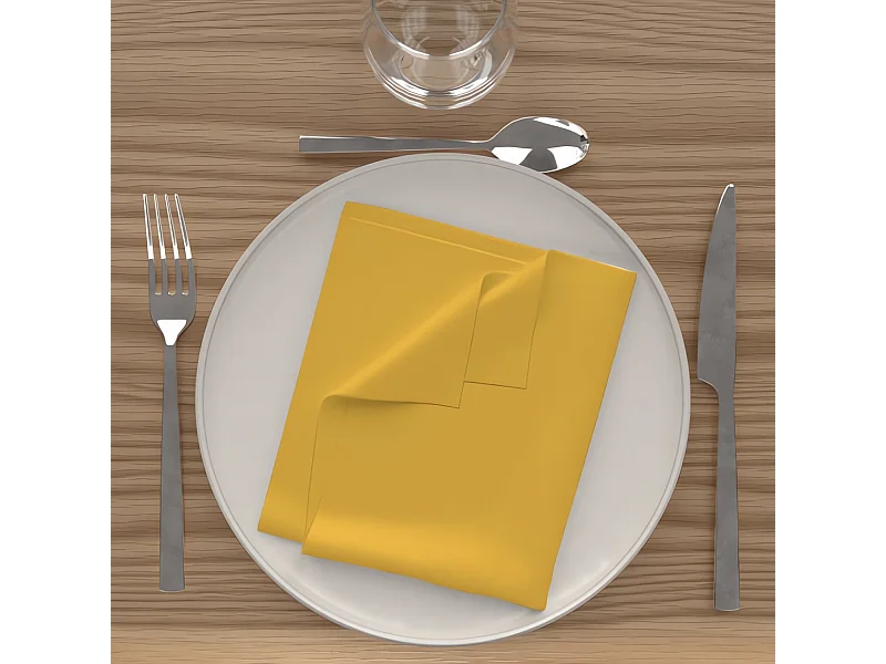 Set de 3 servilletas ALIX de 40x40 cm amarillo radiante, de Soleil d'Ocre