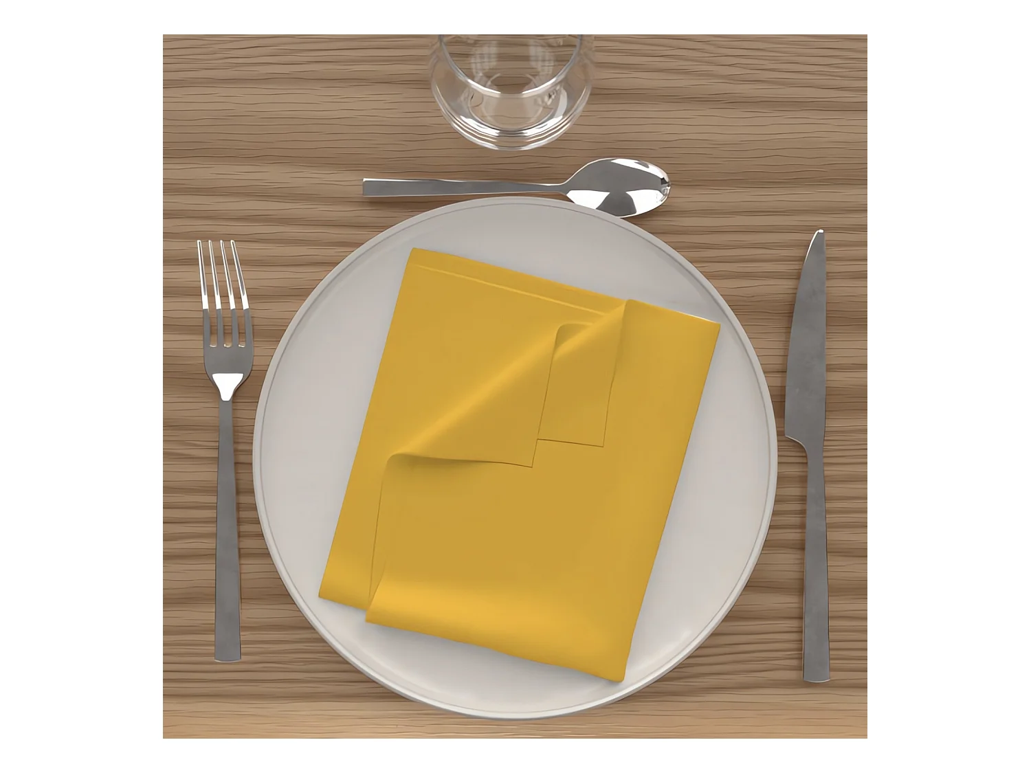 Lot de 3 serviettes de table 40x40 cm ALIX jaune radieux, par Soleil d'Ocre