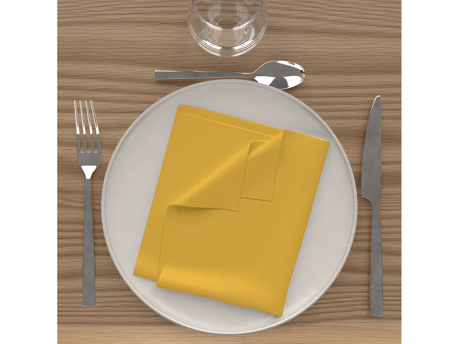 Lot de 3 serviettes de table 40x40 cm ALIX jaune radieux, par Soleil d'Ocre