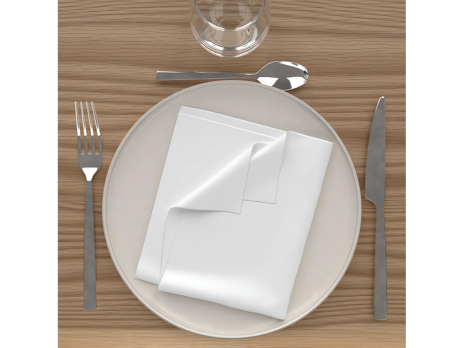 Set de 3 servilletas ALIX 40x40 cm blanco, de Soleil d'Ocre