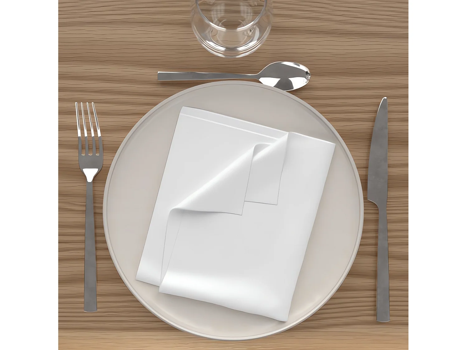 Set de 3 servilletas ALIX 40x40 cm blanco, de Soleil d'Ocre