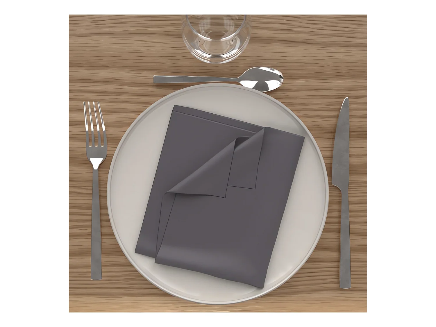 Lot de 3 serviettes de table 40X40 CM ALIX anthracite, par Soleil d'Ocre