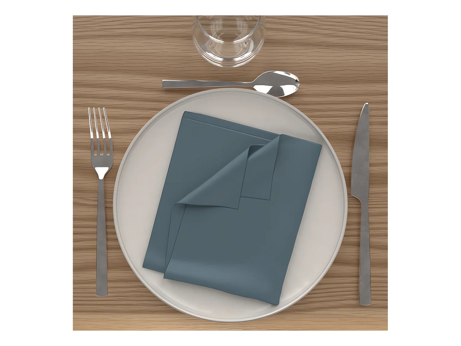Lot de 3 serviettes de table 40x40 cm ALIX bleu celadon, par Soleil d'Ocre