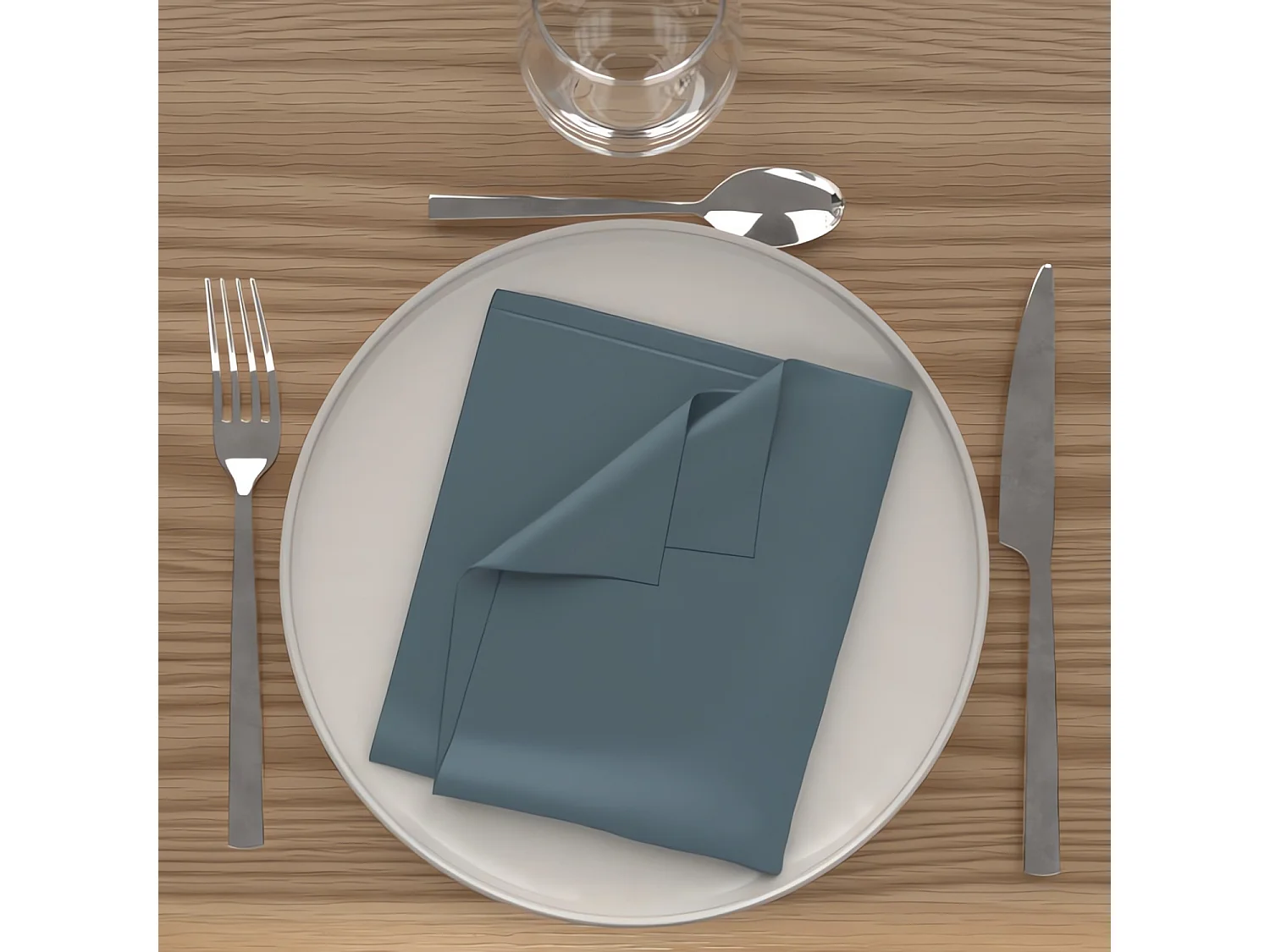 Lot de 3 serviettes de table 40x40 cm ALIX bleu celadon, par Soleil d'Ocre