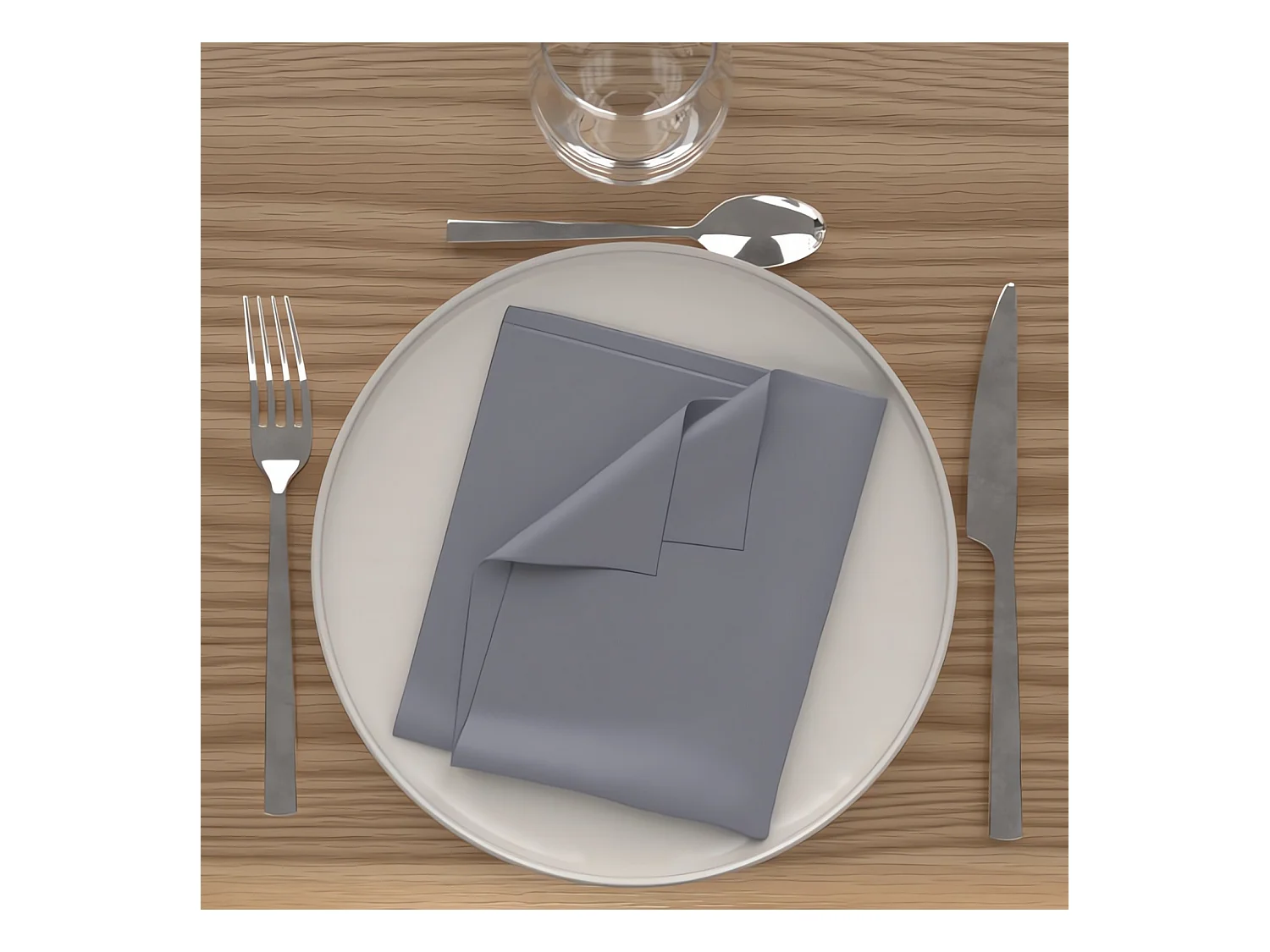 Lot de 3 serviettes de table 40X40 cm ALIX gris, par Soleil d'Ocre