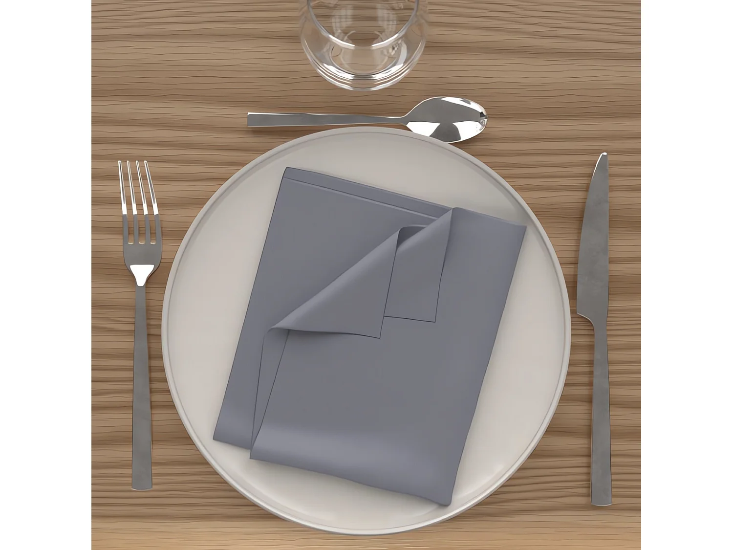 Set de 3 servilletas ALIX 40X40 cm gris, por Soleil d'Ocre