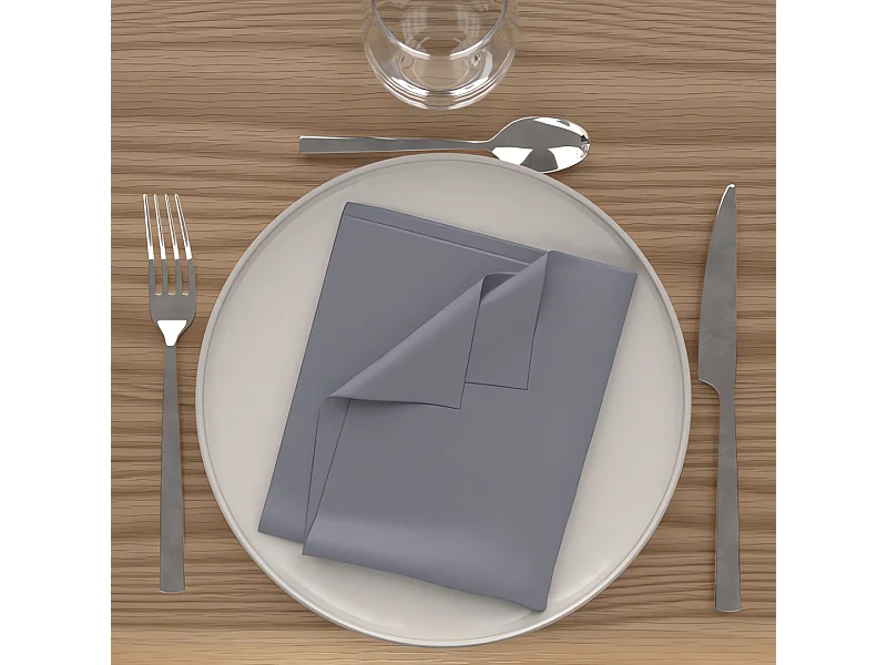 Set de 3 servilletas ALIX 40X40 cm gris, por Soleil d'Ocre