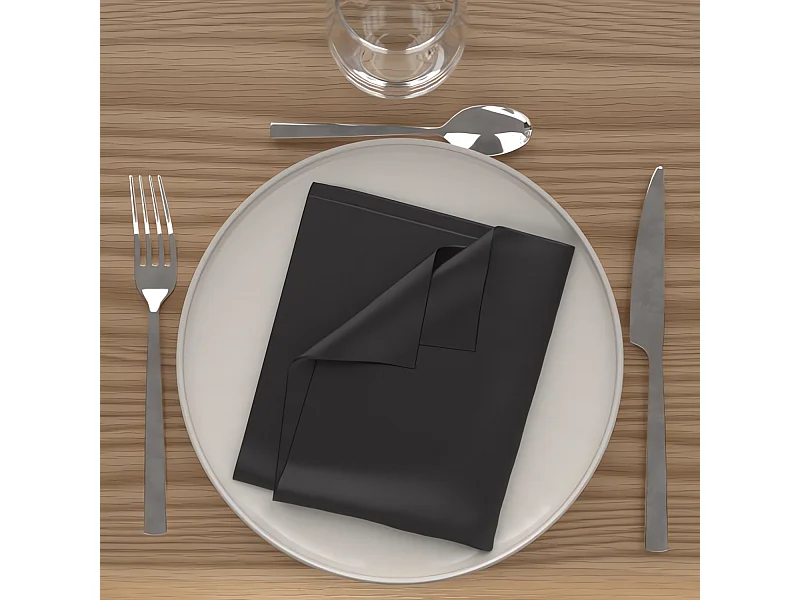 Set de 3 servilletas ALIX de 40x40 cm negro, de Soleil d'Ocre