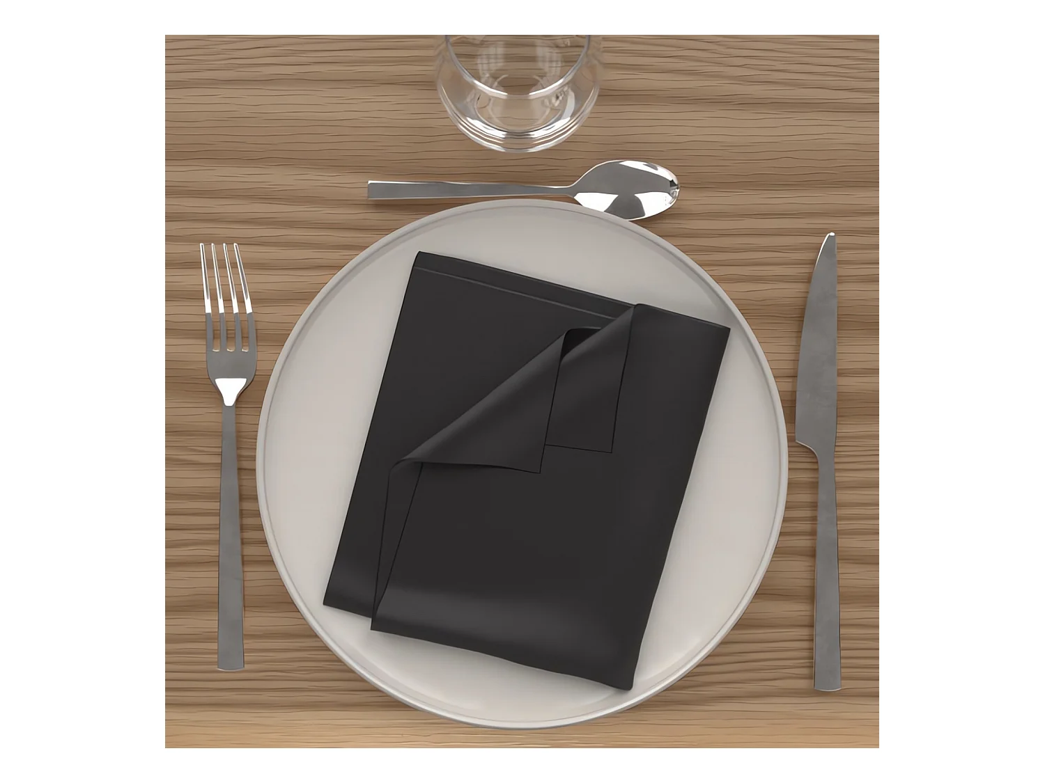 Lot de 3 serviettes de table 40x40 cm ALIX noir, par Soleil d'Ocre
