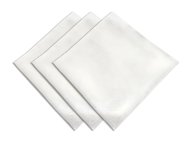 Lot de 3 serviettes de table 45x45 BELLA blanc