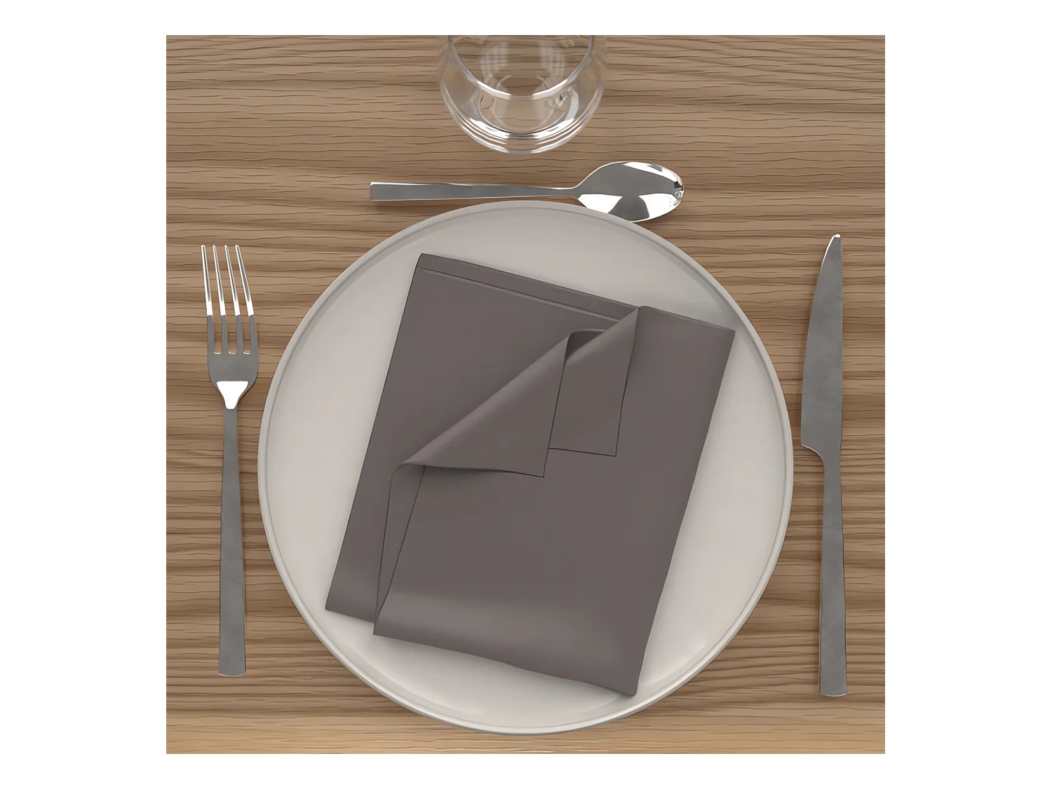 Lot de 3 serviettes de table 40x40 cm ALIX moka, par Soleil d'Ocre