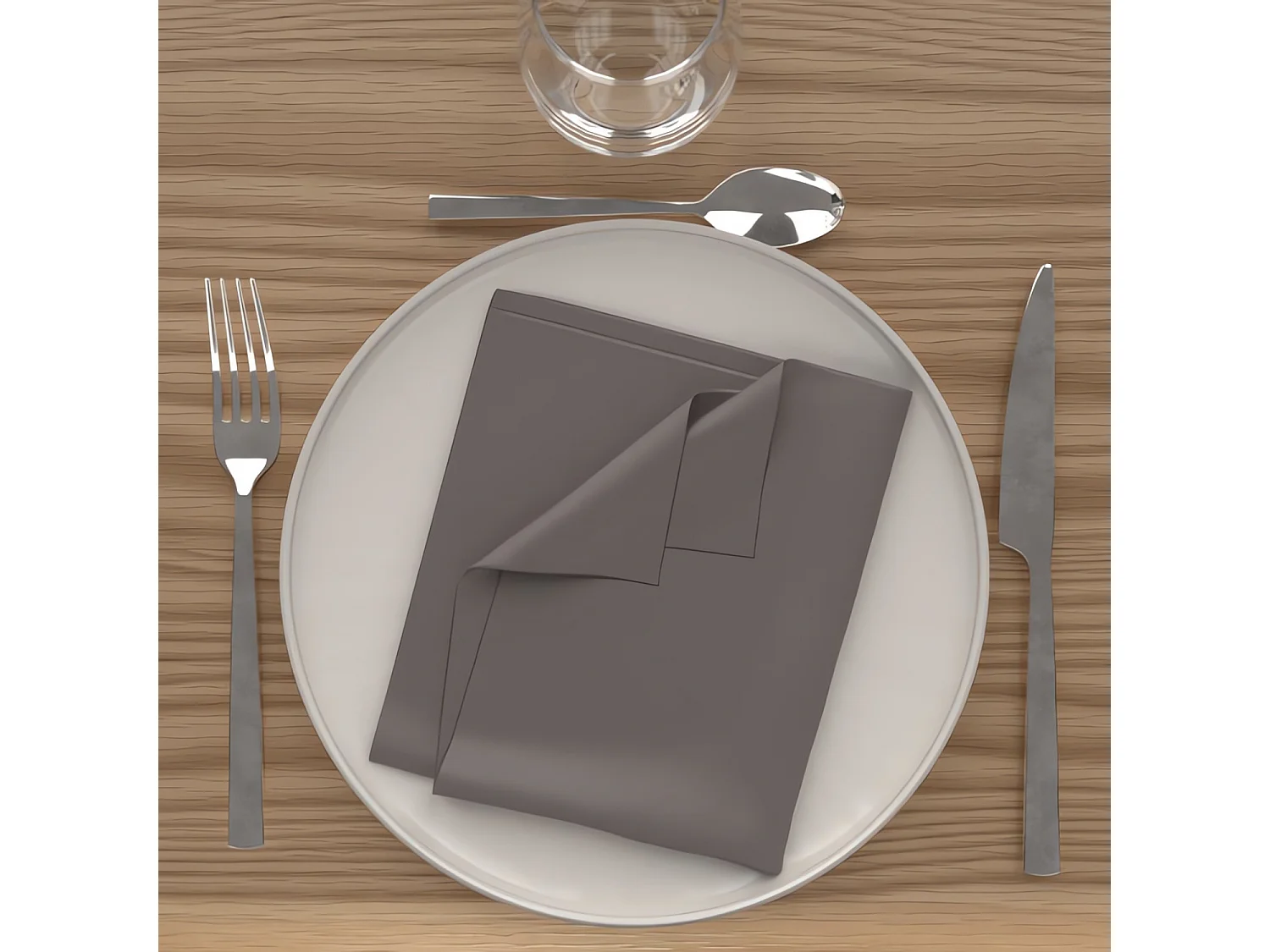 Set de 3 servilletas ALIX moca 40x40 cm, por Soleil d'Ocre