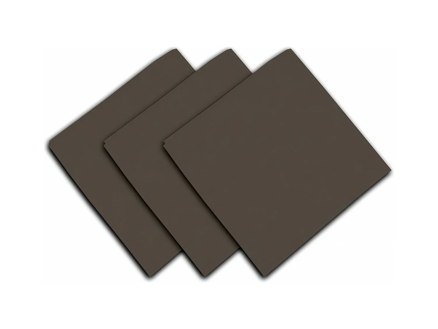 Lot de 3 serviettes en coton 45x45 cm PANAMA taupe, par Soleil d'Ocre