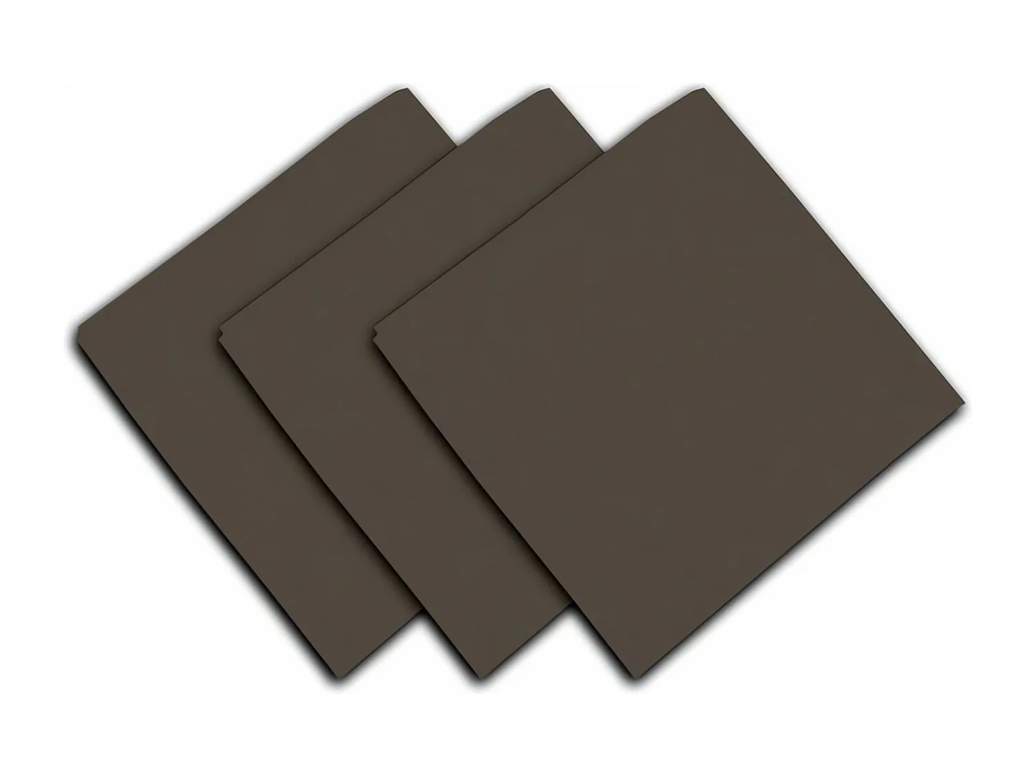 Lot de 3 serviettes en coton 45x45 cm PANAMA taupe, par Soleil d'Ocre