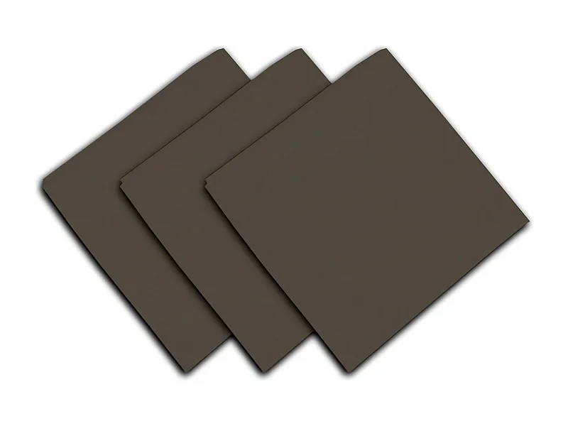 Lot de 3 serviettes en coton 45x45 cm PANAMA taupe, par Soleil d'Ocre