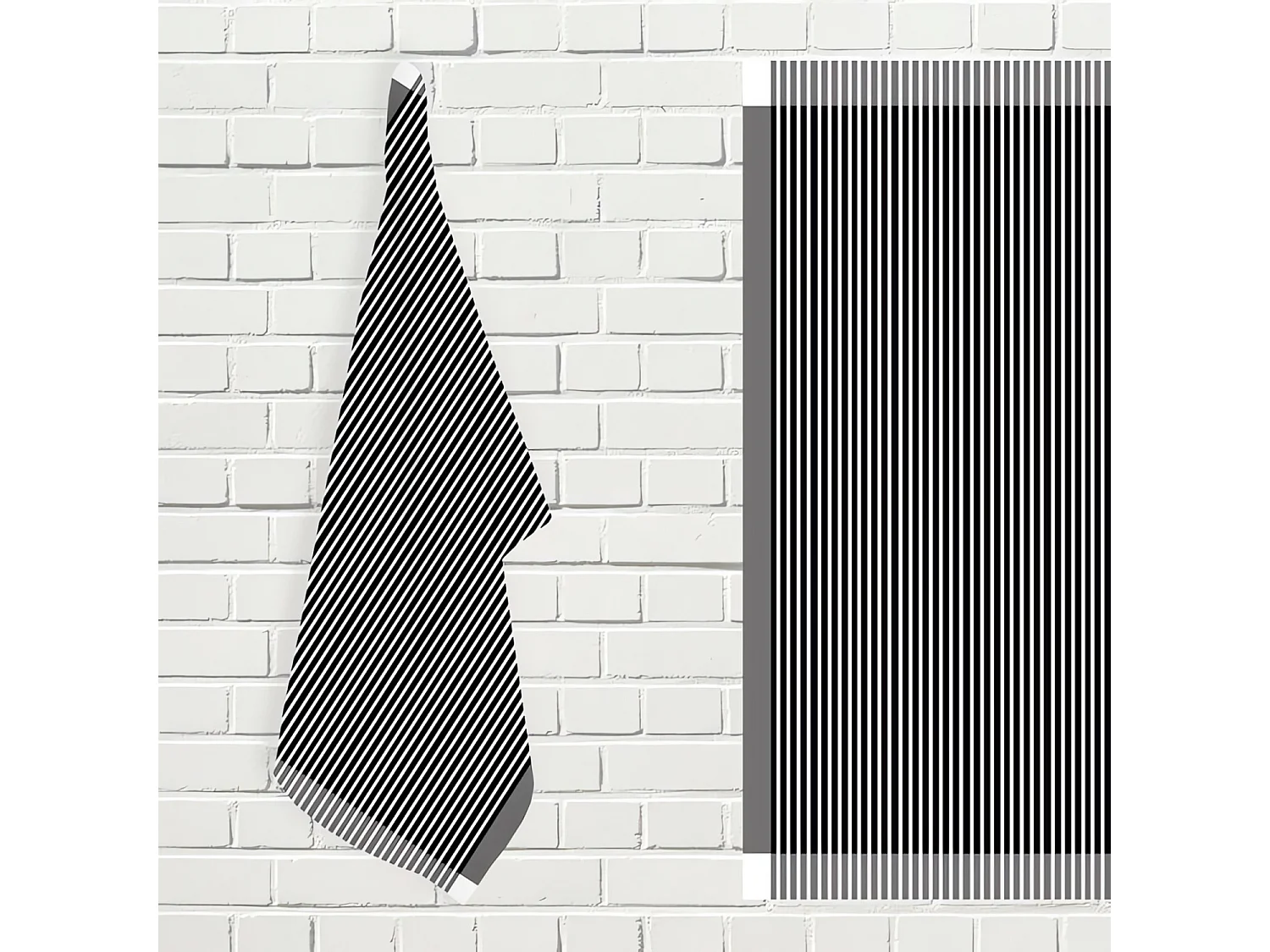 Lot de torchons de cuisine coton KENT noir et blanc, par Soleil d'ocre