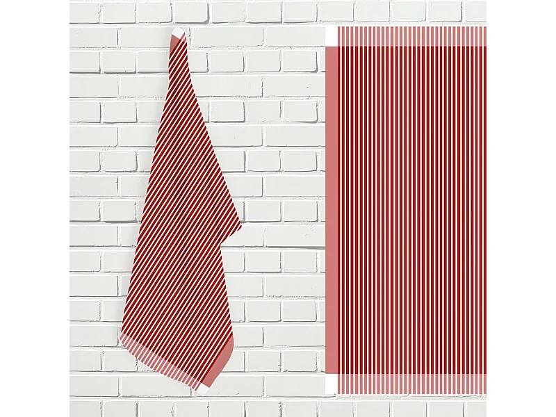 Set de paños de cocina de algodón rojo y blanco KENT, por Soleil d'Ocre