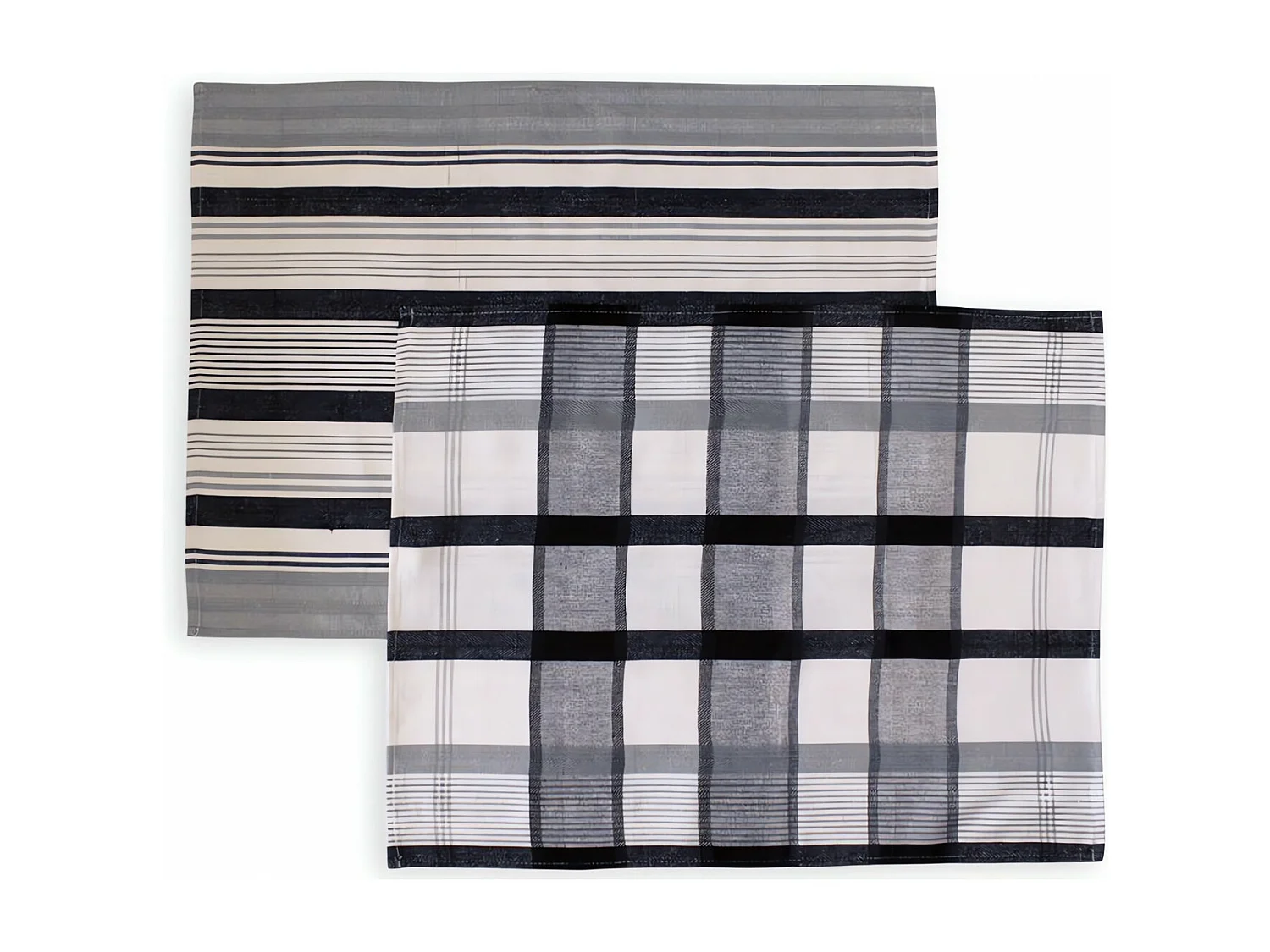 Set de 2 paños de cocina en algodón PAELLA negro, jacquard 50x70 cm