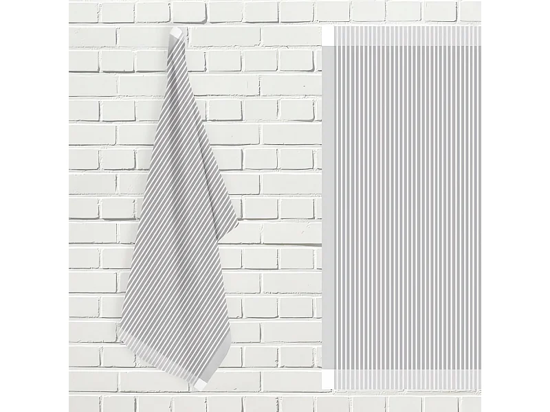 Set de paños de cocina de algodón blanco y gris KENT, de Soleil d'Ocre