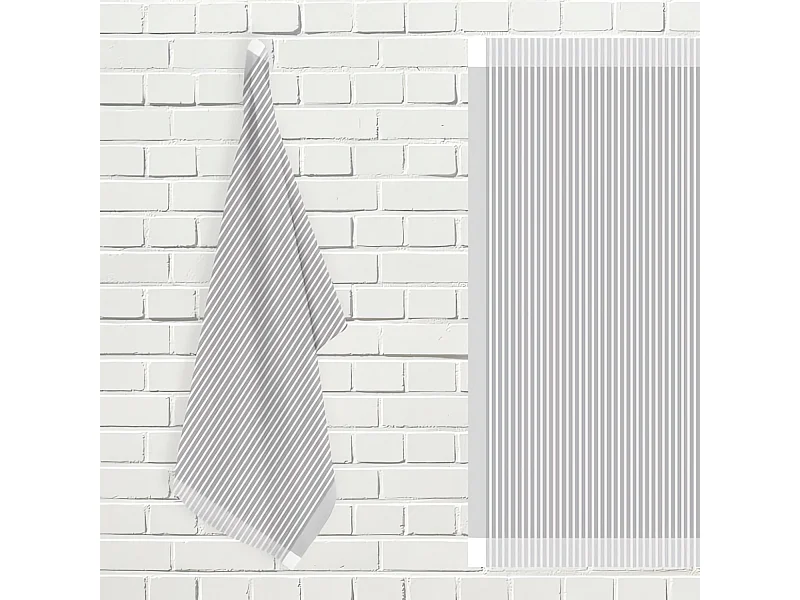 Set de paños de cocina de algodón blanco y gris KENT, por Soleil d'Ocre