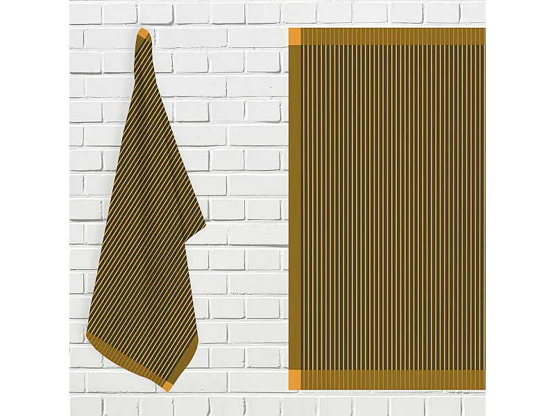 Set de paños de cocina de algodón KENT antracita y amarillo, de Soleil d'Ocre