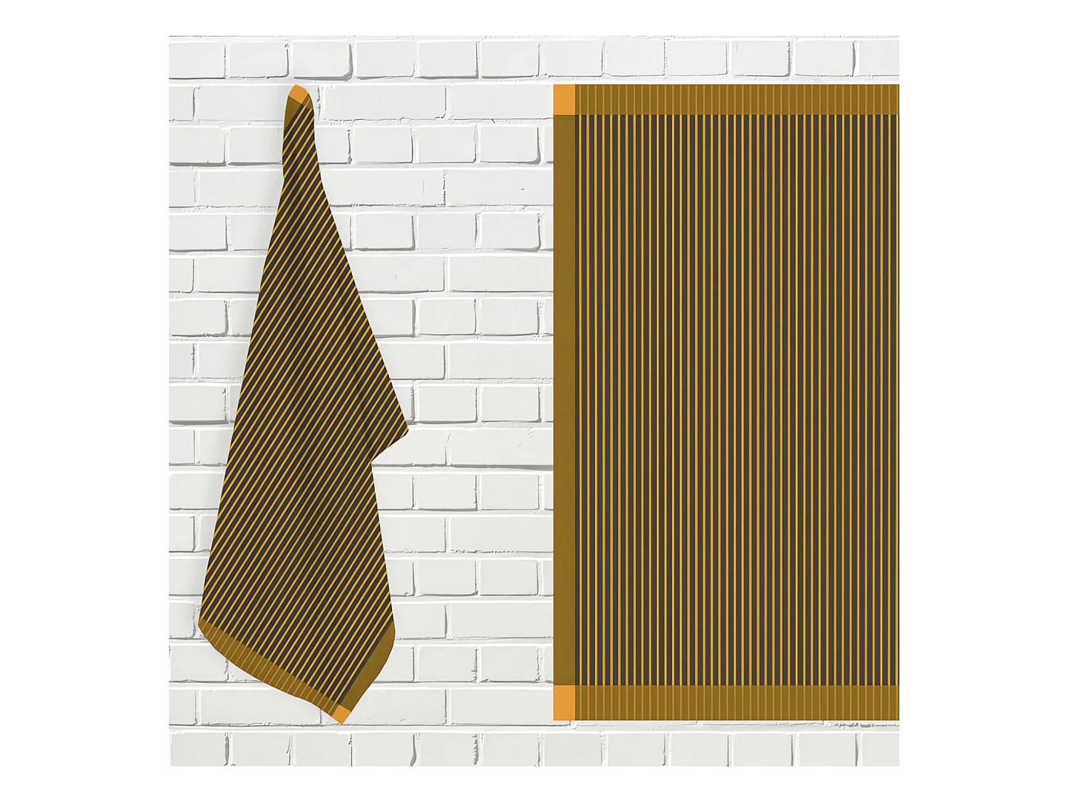 Lot de torchons de cuisine coton KENT anthracite et jaune, par Soleil d'ocre