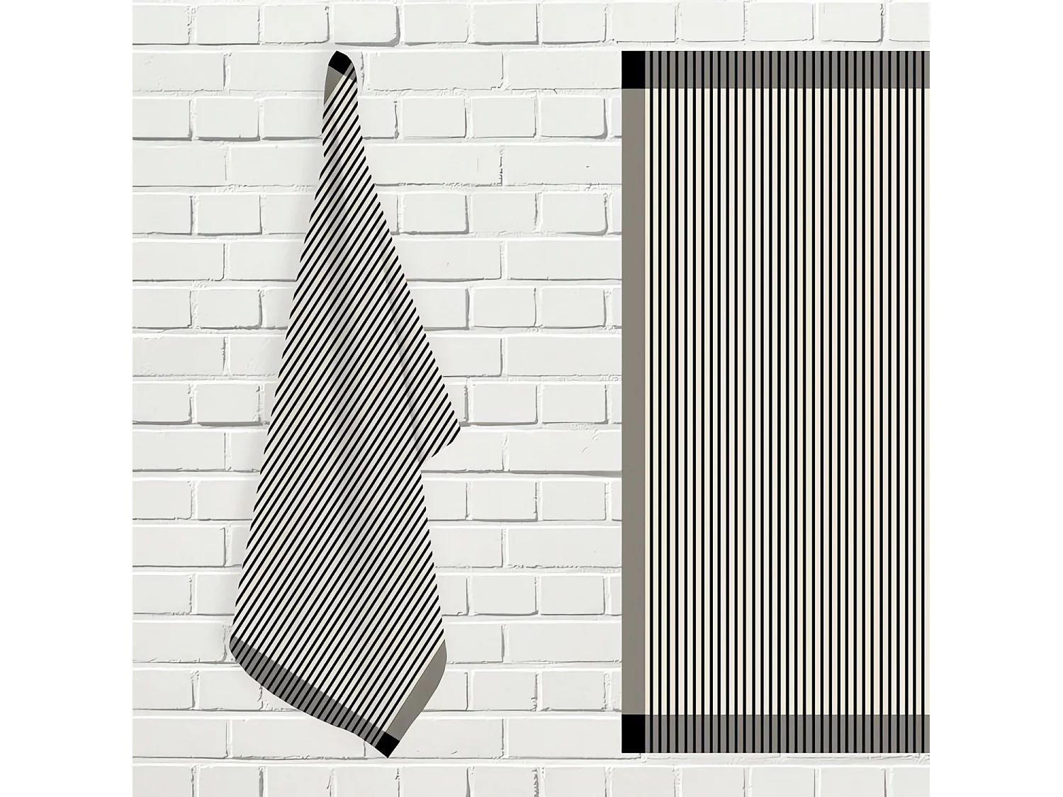 Set de paños de cocina de algodón KENT taupe y ecru, de Soleil d'Ocre