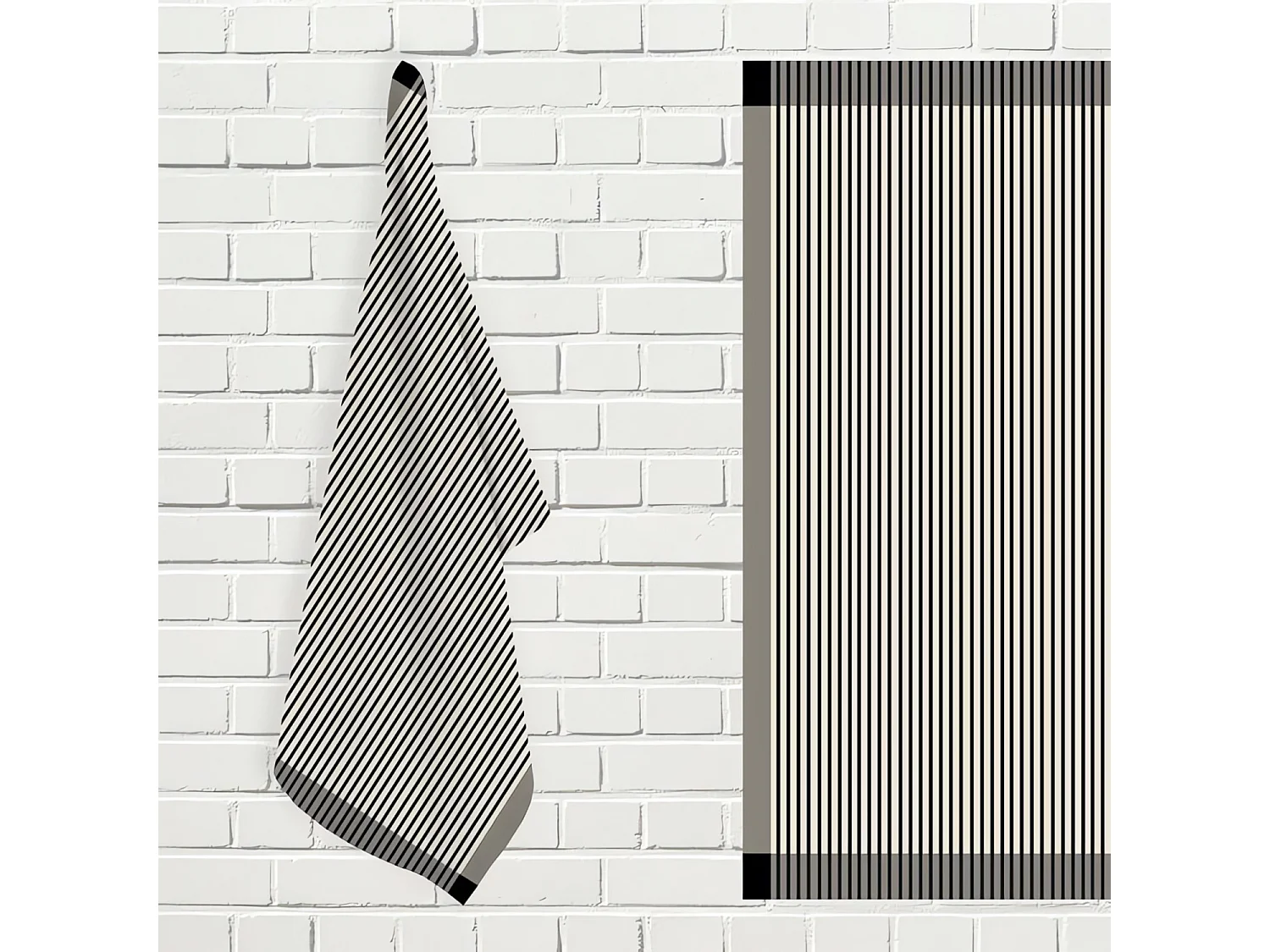 Set de paños de cocina de algodón KENT taupe y ecru, por Soleil d'Ocre