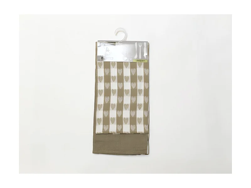 Set de 2 toallas de algodón COEUR taupe, jacquard 50x70 cm
