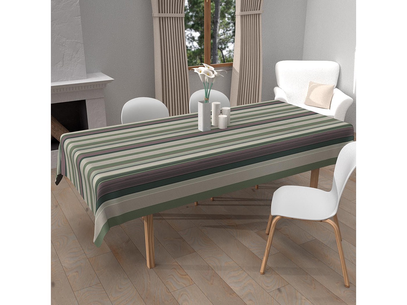 Nappe Rectangulaire Anti Tache Soleil D'ocre, Paon Nappe Anti-tâches Rectangle, Polyester, Blanc Nappe Rose