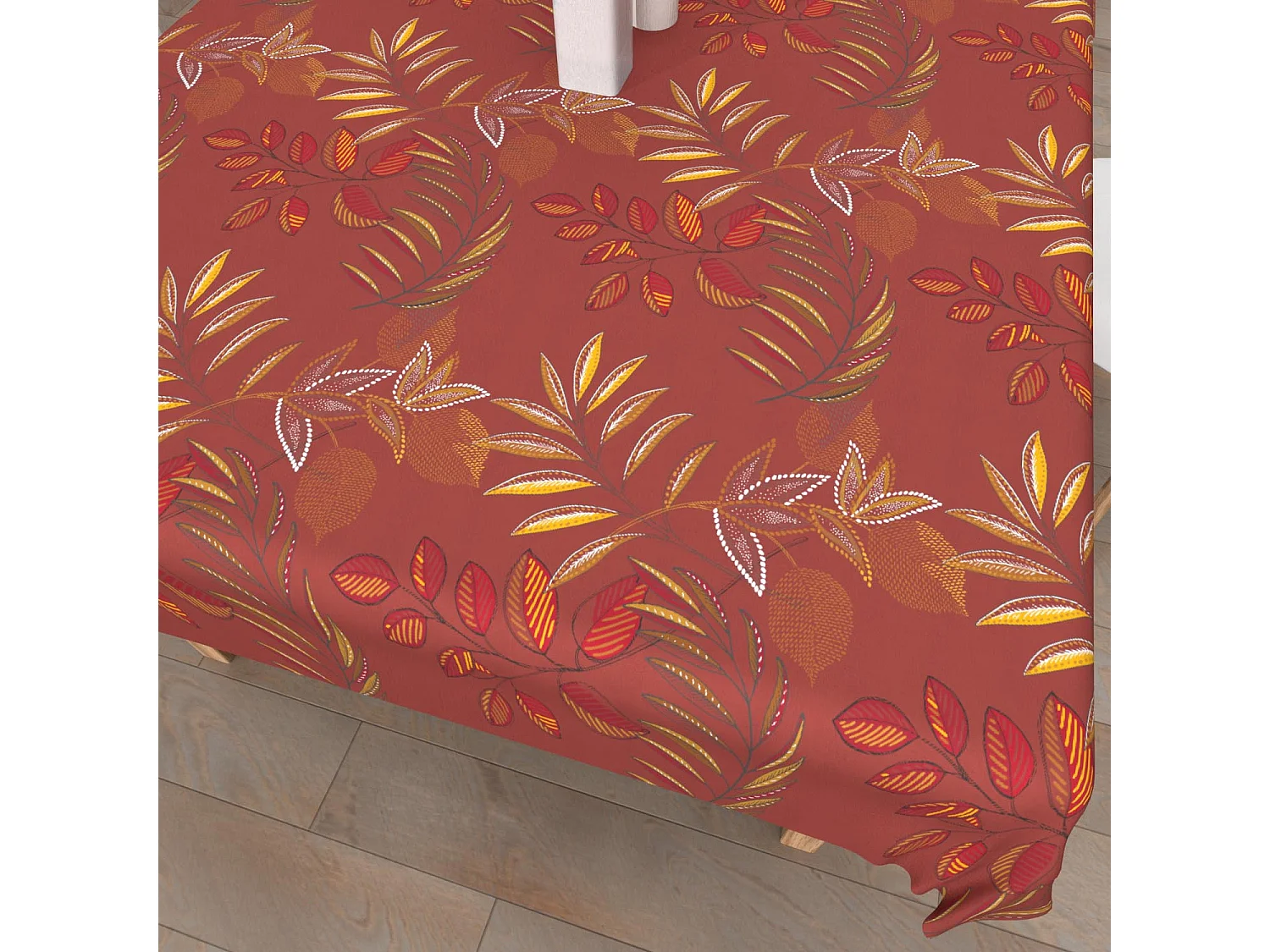 Mantel rectangular estampado antimanchas 140X240 cm FLORES, por Soleil d'Ocre