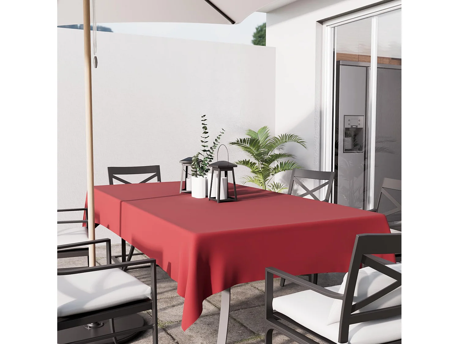 Nappe anti-tâches rectangle 160x270 cm ALIX rouge, par Soleil d'Ocre