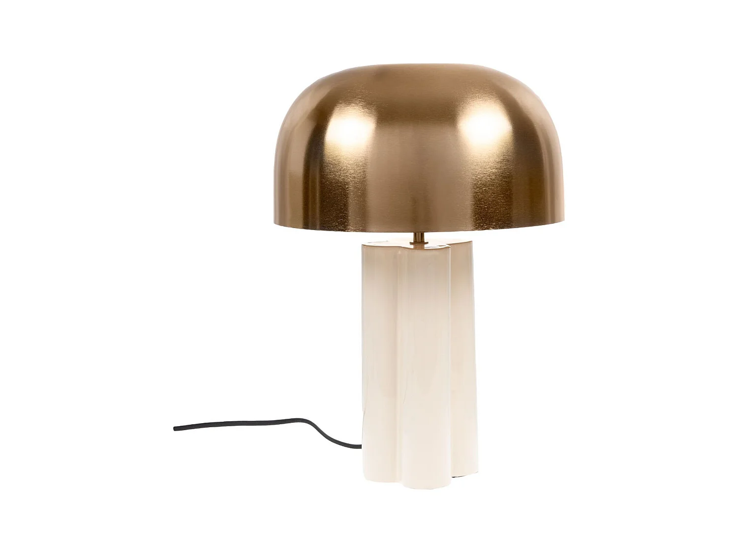 Lampe à poser abat-jour rond en laiton - TREFLE
