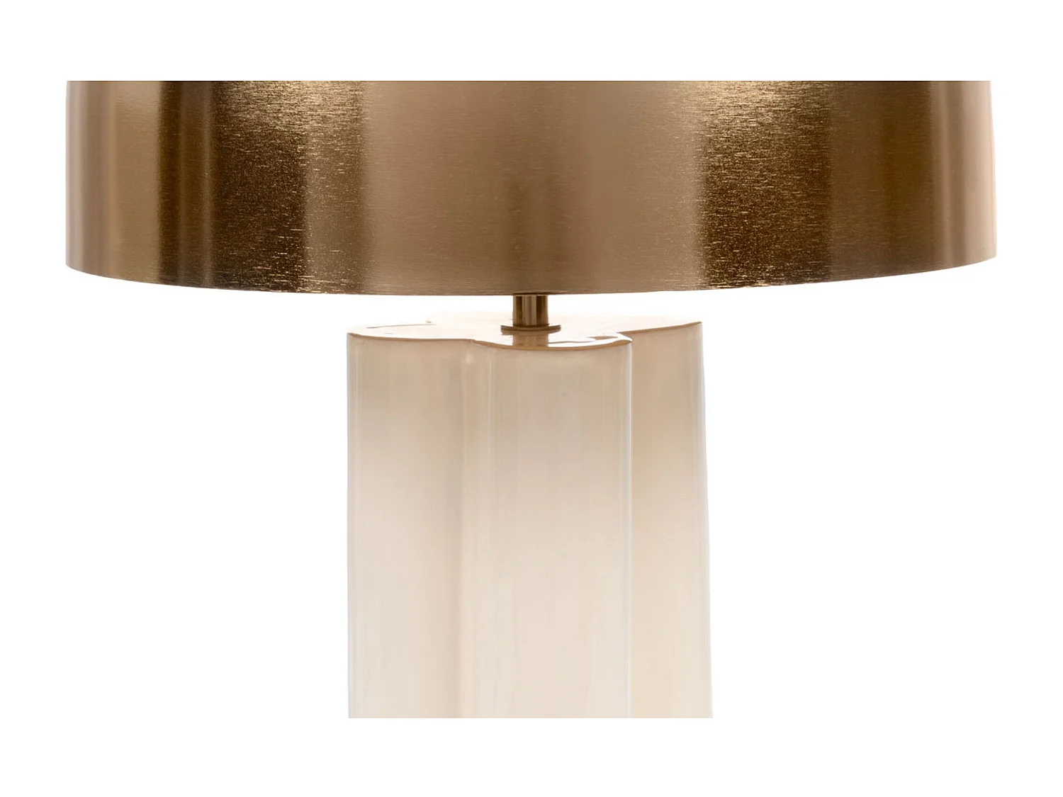 Lampe à poser abat-jour rond en laiton - TREFLE