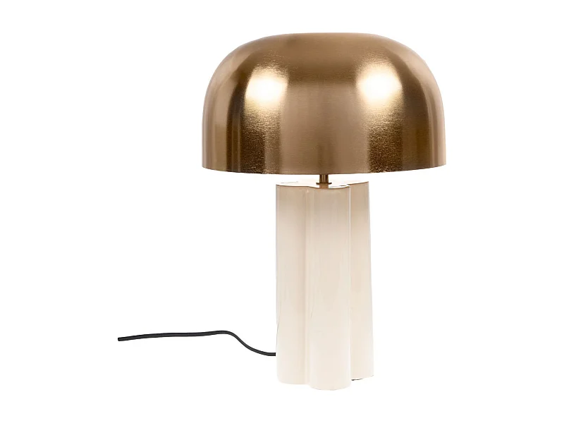 Lampe à poser abat-jour rond en laiton - TREFLE