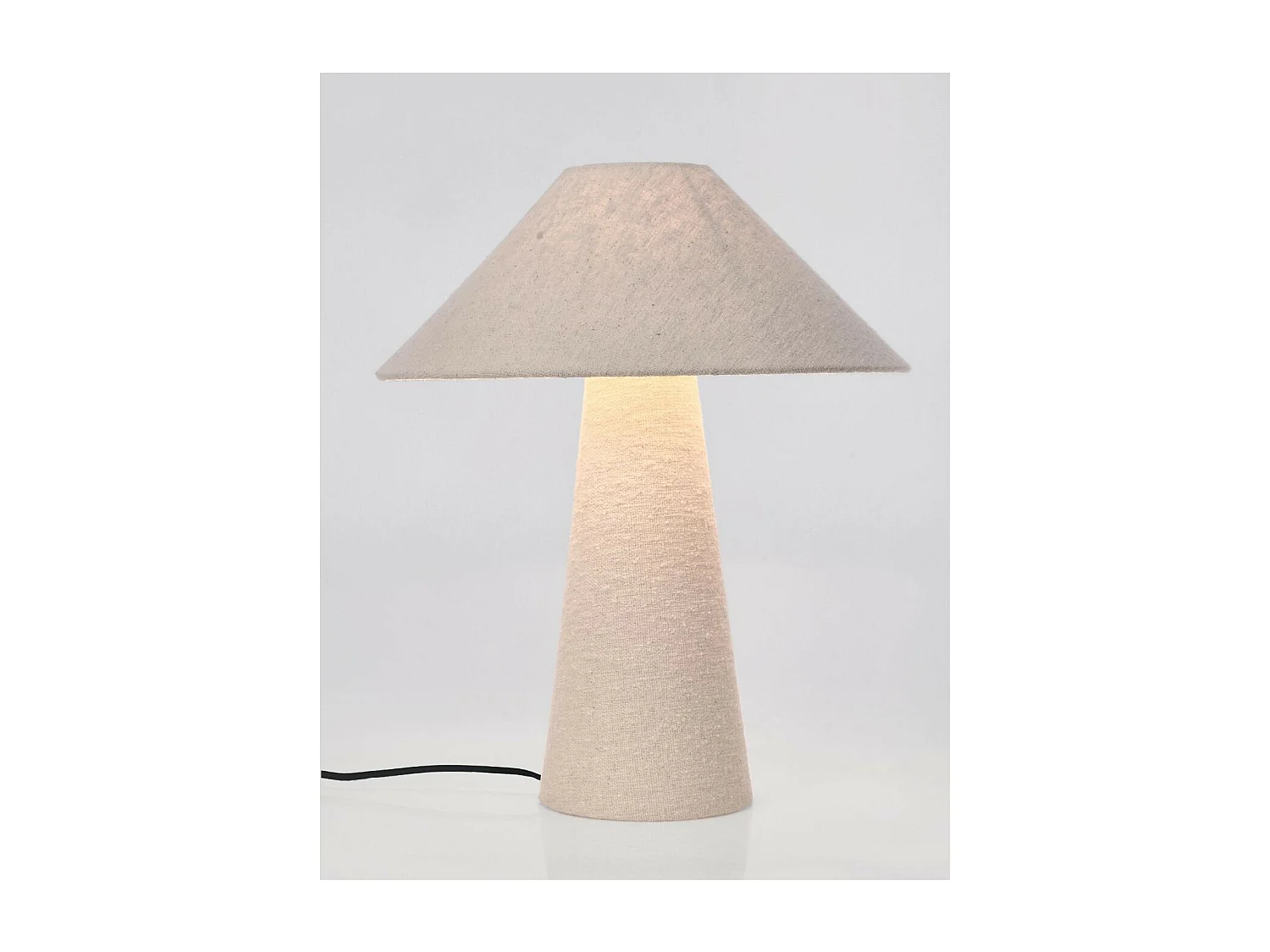 Lampe à poser en tissu bouclé beige H46 - COTTONE
