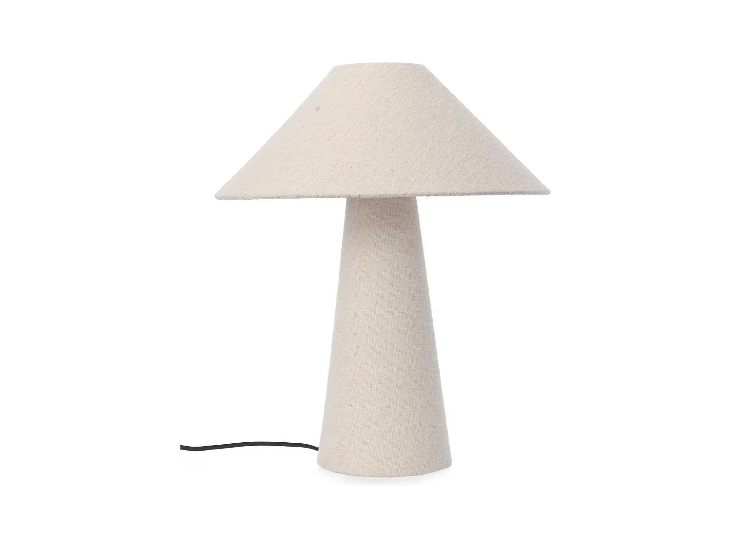 Lampe à poser en tissu bouclé beige H46 - COTTONE