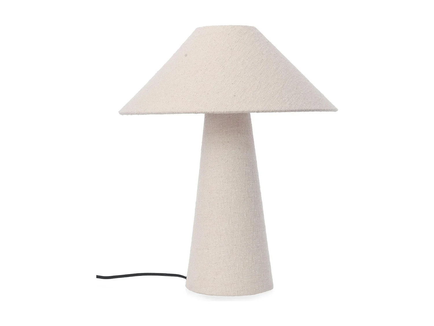 Lampe à poser en tissu bouclé beige H46 - COTTONE