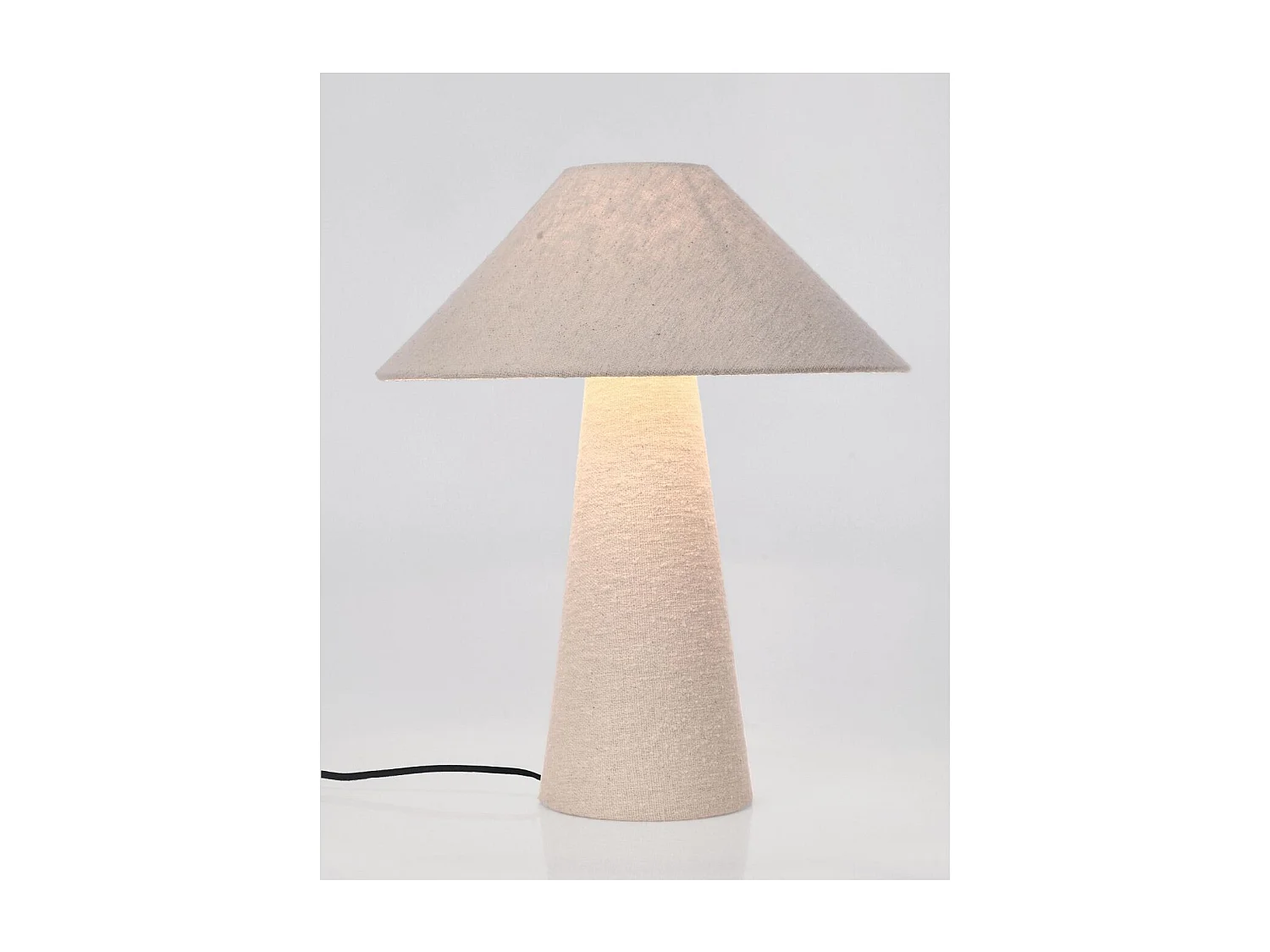 Lampe à poser en tissu bouclé beige H46 - COTTONE