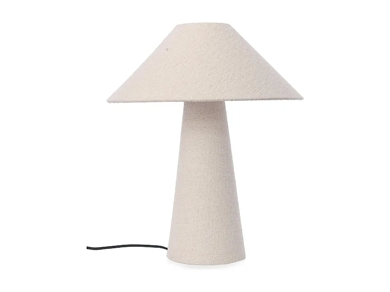 Lampe à poser en tissu bouclé beige H46 - COTTONE