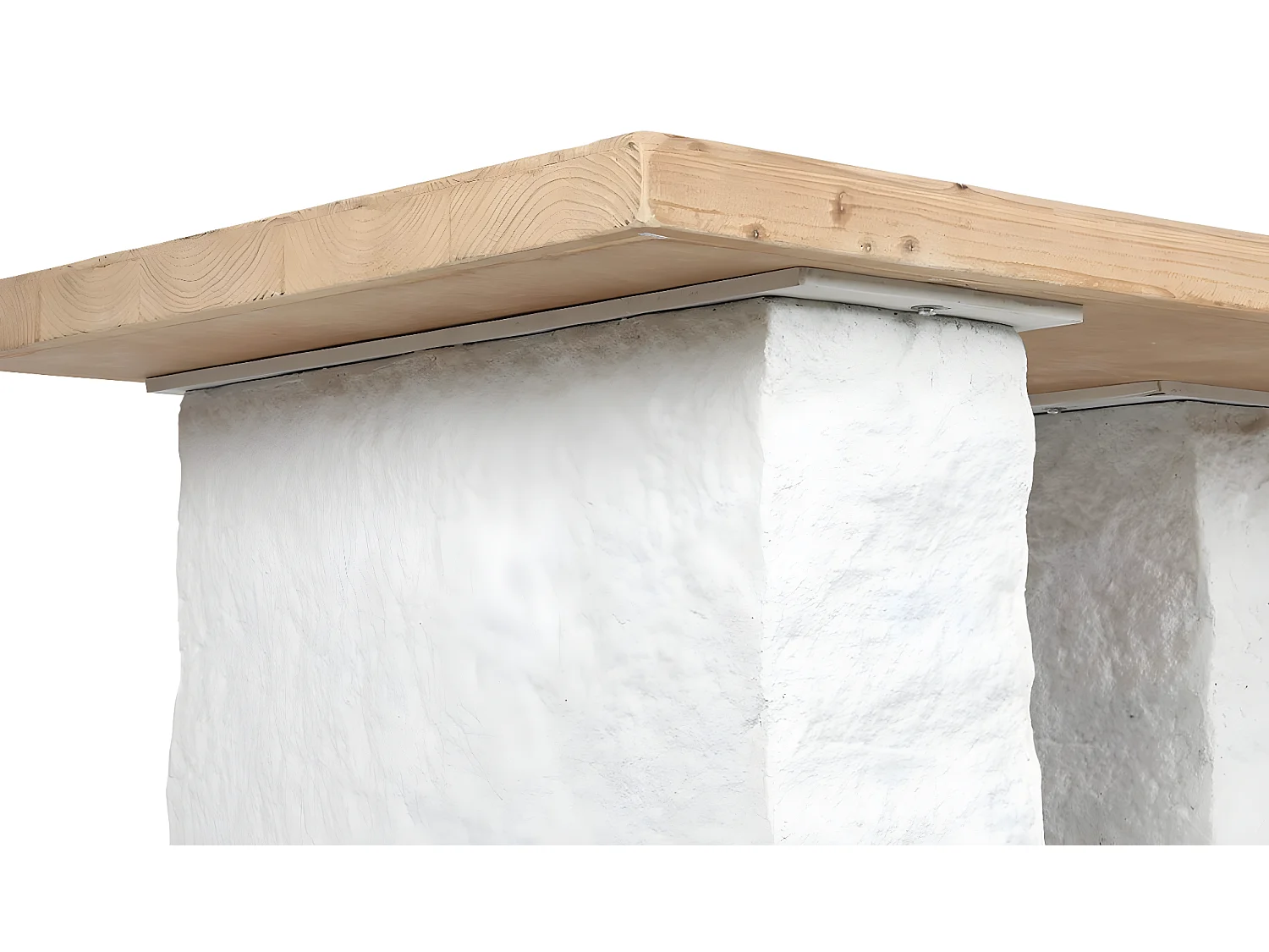 Table à manger, table de repas rectangulaire en bois naturel et résine blanc - longueur 180 x profondeur 90 x Hauteur 77 cm