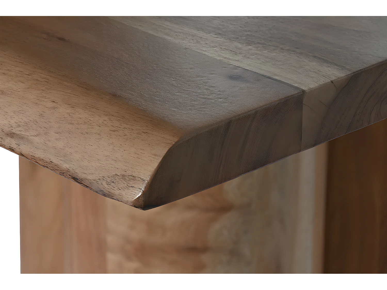 Table à manger, table de repas rectangulaire en bois d'acacia coloris naturel - longueur 200 x profondeur 100 x Hauteur 76 cm