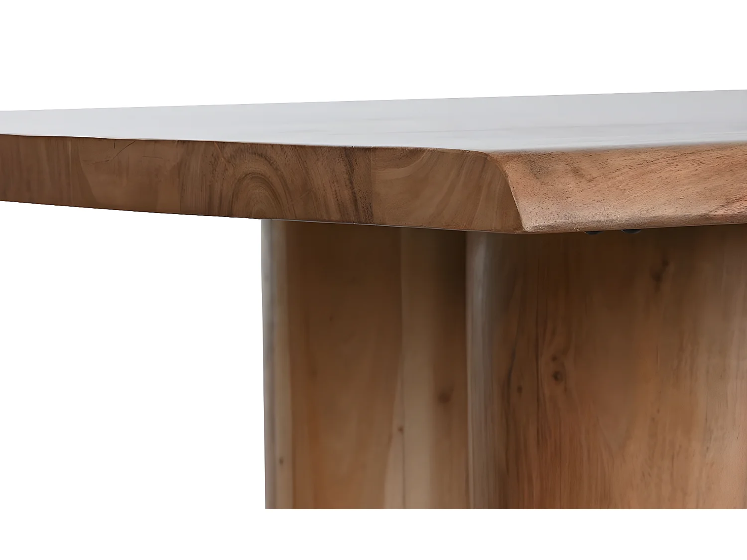 Table à manger, table de repas rectangulaire en bois d'acacia coloris naturel - longueur 200 x profondeur 100 x Hauteur 76 cm