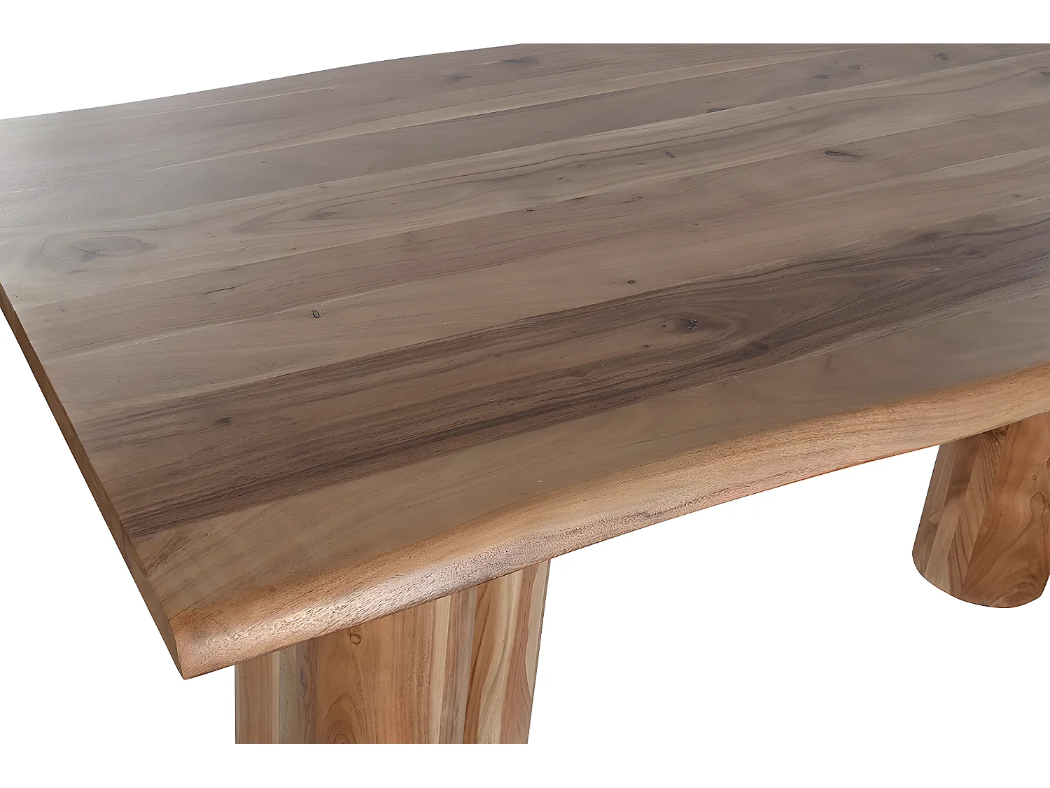 Table à manger, table de repas rectangulaire en bois d'acacia coloris naturel - longueur 200 x profondeur 100 x Hauteur 76 cm