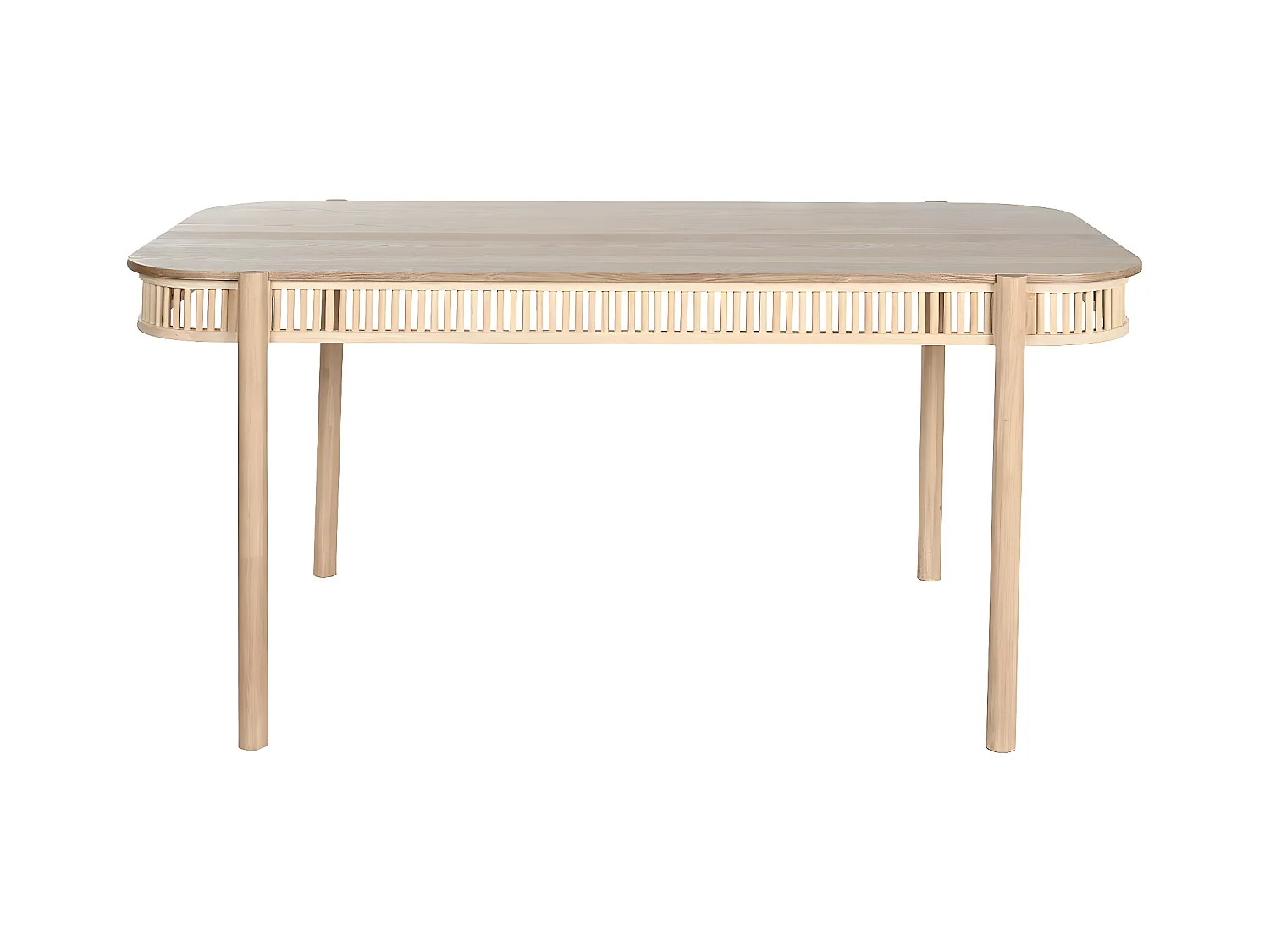 Table à manger, table de repas rectangulaire en bois coloris naturel - longueur 160 x profondeur 80 x Hauteur 76 cm