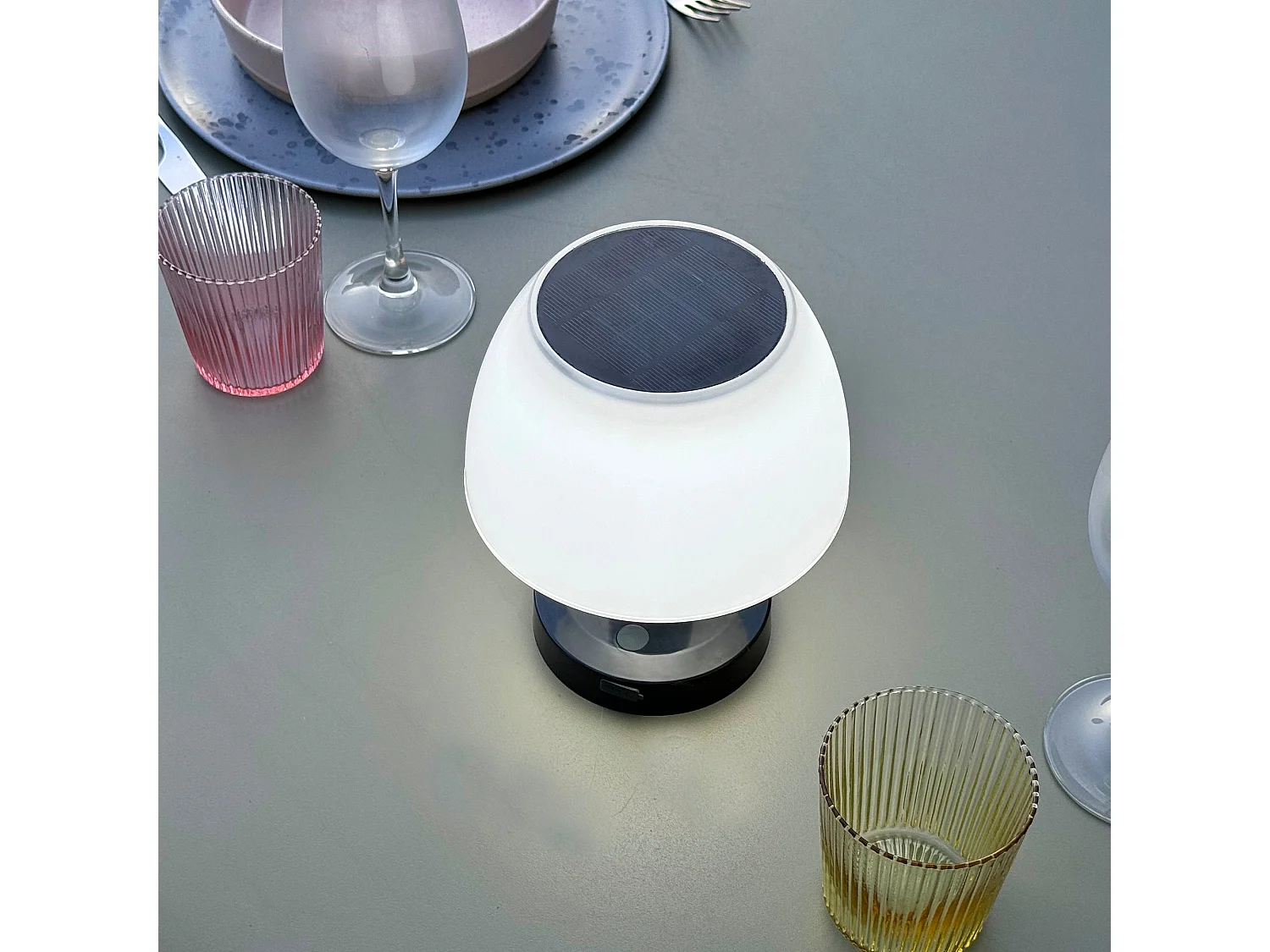 Lot de 4 lampes de table solaire LUMINA Blanc Plastique H13.5 cm