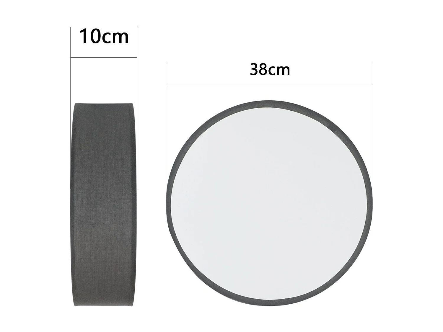 Plafonnier NETTLIFE rond en tissu 38 cm, E27, lampe de plafond moderne pour chambre à coucher